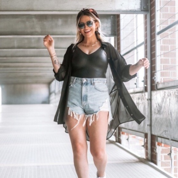 KNIX Papaya LuxeLift BLACK Faux Leather Shapewear Thong Bodysuit size S+ - Picture 9 of 13